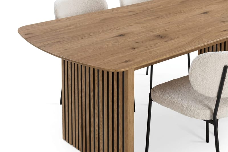 Richeto Matbord 180 cm med 6 st Gemmiano Stolar i Teddy - Brun, Vit - Products - Möbler - Bord & matgrupp - Matgrupp