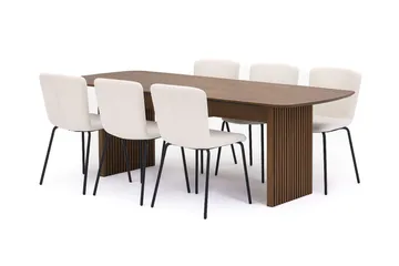 Richeto Matbord 210 cm med 4 Katy Matstolar - Rökt ek - Products - Möbler - Bord & matgrupp - Matgrupp