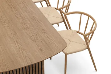 Richeto Matbord 210 cm med 6 Winston Matstolar - Naturlig finish / Beige / Metallben Ek - Products - Möbler - Bord & matgrupp - Matgrupp