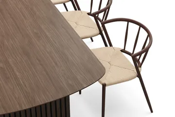 Richeto Matbord 240 cm med 6 Winston Matstolar - Rökt ek / Beige / Metallben Rökt ek - Products - Möbler - Bord & matgrupp - Matgrupp