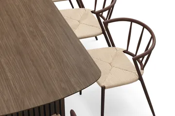 Richeto Matbord 240 cm med 8 Winston Matstolar - Rökt ek / Beige / Metallben Rökt ek - Products - Möbler - Bord & matgrupp - Matgrupp