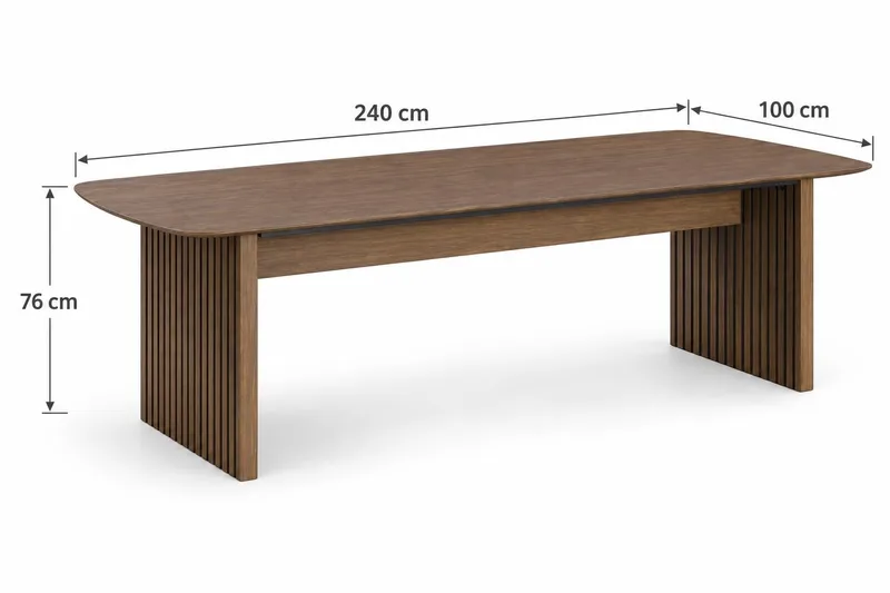 Richeto Matbord Rökt Ek 240 cm - Brun/Ribbad - Products - Möbler - Bord & matgrupp - Matbord & köksbord