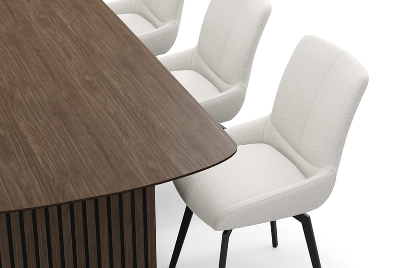 Richeto Matgrupp 240 cm med 6 Mora Snurrstolar - R ökt ek/Ljusbeige - Products - Möbler - Bord & matgrupp - Matgrupp