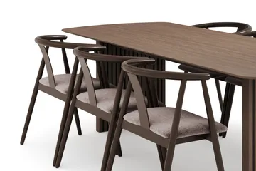 Richeto Matgrupp Rökt Ek 240 cm med 6 Cytie Karmstolar - Rökt ek - Products - Möbler - Bord & matgrupp - Matgrupp