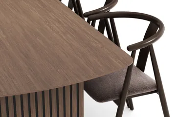 Richeto Matgrupp Rökt Ek 240 cm med 6 Cytie Karmstolar - Rökt ek - Products - Möbler - Bord & matgrupp - Matgrupp