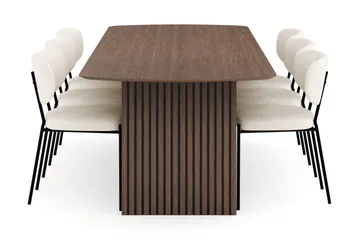 Richeto Matgrupp Rökt Ek 240 cm med 6 Gemmiano Matstolar - Rökt ek - Products - Möbler - Bord & matgrupp - Matgrupp