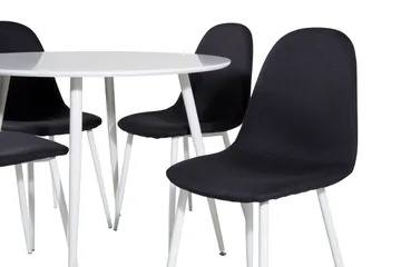 Ridones Matgrupp 100 cm Rund inkl 4 Ypas Stolar - Vit/Svart - Products - Möbler - Bord & matgrupp - Matgrupp
