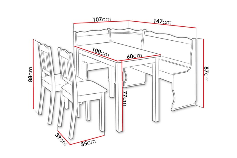 Sialana Matgrupp - Trä/Brun - Products - Möbler - Bord & matgrupp - Matgrupp