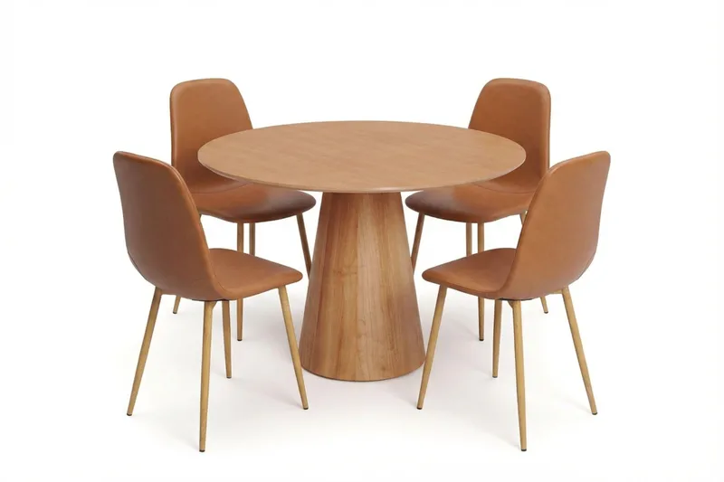 Siena Matgrupp runt 110 cm Ek med 4 Nibe Matstolar - Ek - Products - Möbler - Bord & matgrupp - Matgrupp