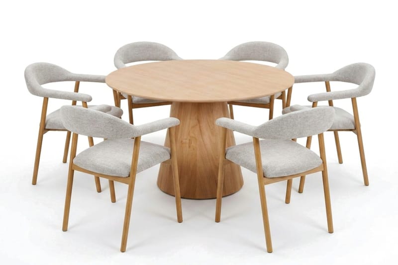 Siena Matgrupp runt 130 cm Ek med 4 Ronja Matstolar - Ek - Products - Möbler - Bord & matgrupp - Matgrupp
