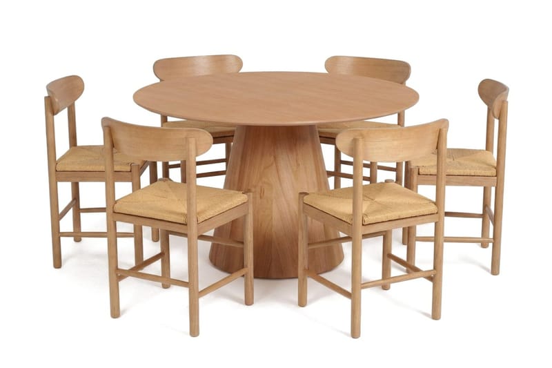 Siena Matgrupp runt 130 cm Ek med 6 Malte Matstolar - Ek - Products - Möbler - Bord & matgrupp - Matgrupp
