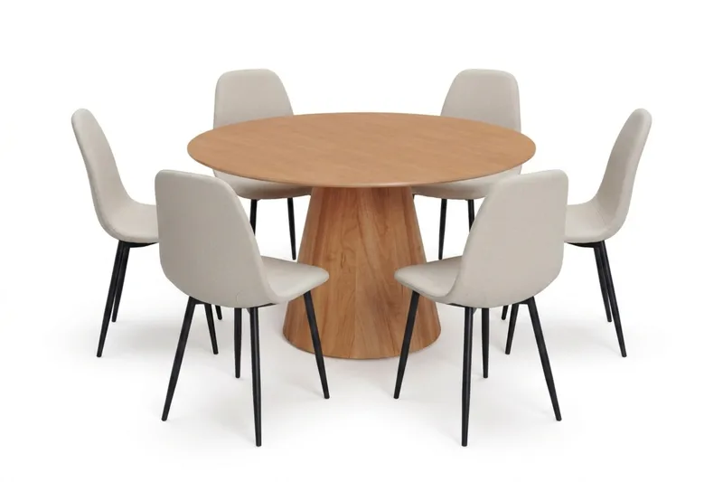 Siena Matgrupp runt 130 cm Ek med 6 Nibe Matstolar - Ek - Products - Möbler - Bord & matgrupp - Matgrupp