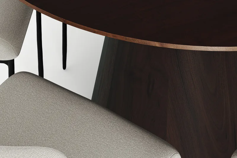 Siena Matgrupp runt 130 cm Rökt Ek med 6 Elsie Matstolar - Rökt ek/Beige - Products - Möbler - Bord & matgrupp - Matgrupp