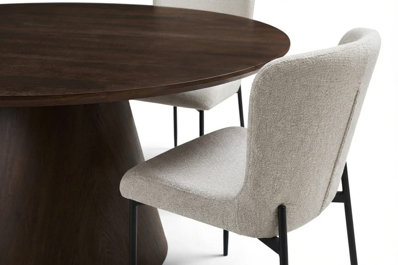 Siena Matgrupp runt 150 cm Rökt Ek med 6 Elsie Matstolar - Rökt ek/Vit - Products - Möbler - Bord & matgrupp - Matgrupp