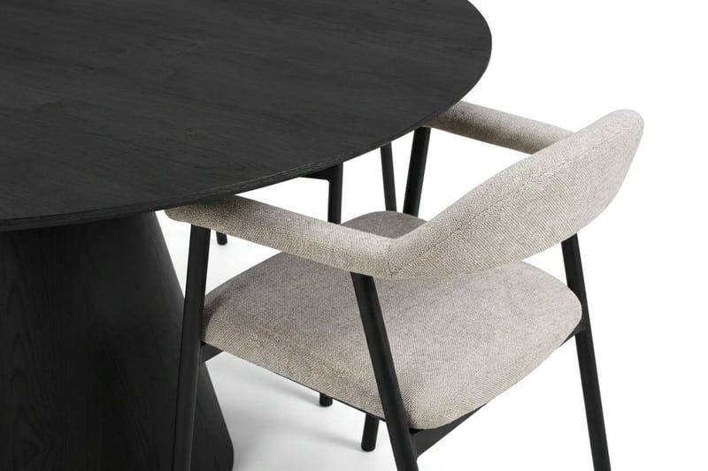 Siena Matgrupp runt 150 cm Svart med 4 Ronja Matstolar - Svartlaserad ek - Products - Möbler - Bord & matgrupp - Matgrupp
