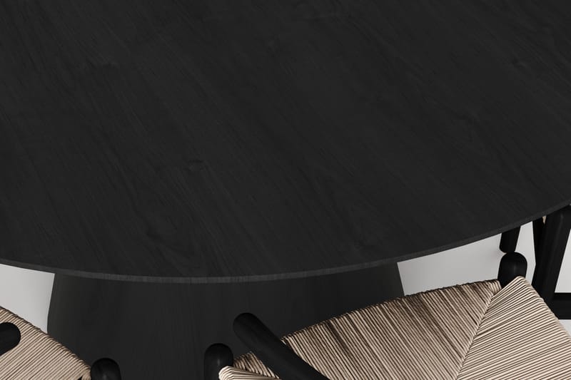 Siena Matgrupp runt 150 cm Svart med 6 Dastoori Matstolar - Svartlaserad ek - Products - Möbler - Bord & matgrupp - Matgrupp