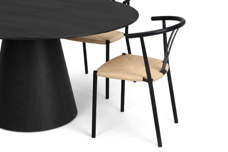 Siena Matgrupp runt 150 cm Svart med 6 Elysia Matstolar - Svartlaserad ek - Products - Möbler - Bord & matgrupp - Matgrupp