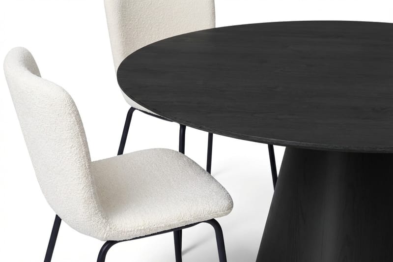 Siena Matgrupp runt 150 cm Svart med 6 Katy Matstolar - Svartlaserad ek - Products - Möbler - Bord & matgrupp - Matgrupp