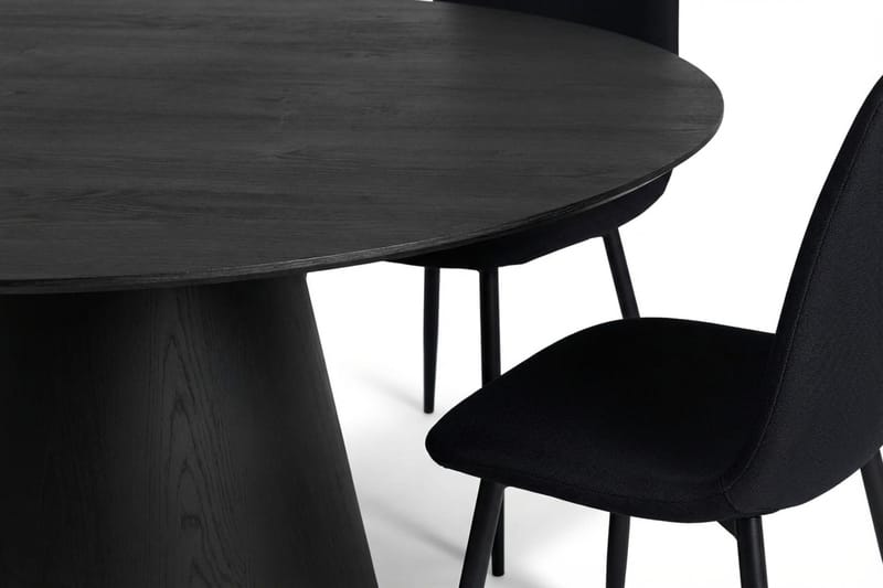 Siena Matgrupp runt 150 cm Svart med 6 Nibe Matstolar - Svartlaserad ek - Products - Möbler - Bord & matgrupp - Matgrupp