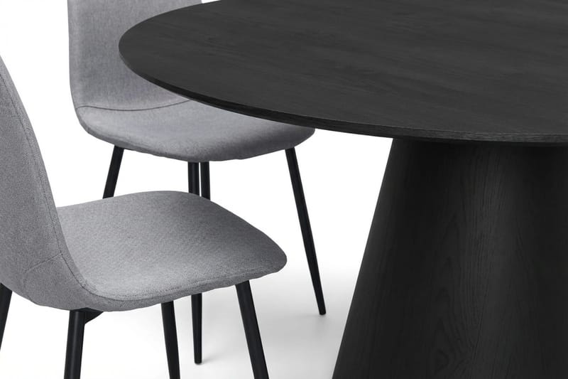 Siena Matgrupp runt 150 cm Svart med 6 Nibe Matstolar - Svartlaserad ek - Products - Möbler - Bord & matgrupp - Matgrupp