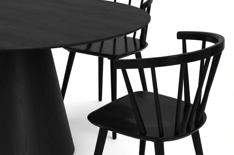 Siena Matgrupp runt 150 cm Svart med 6 Tyrö Matstolar - Svartlaserad ek - Products - Möbler - Bord & matgrupp - Matgrupp