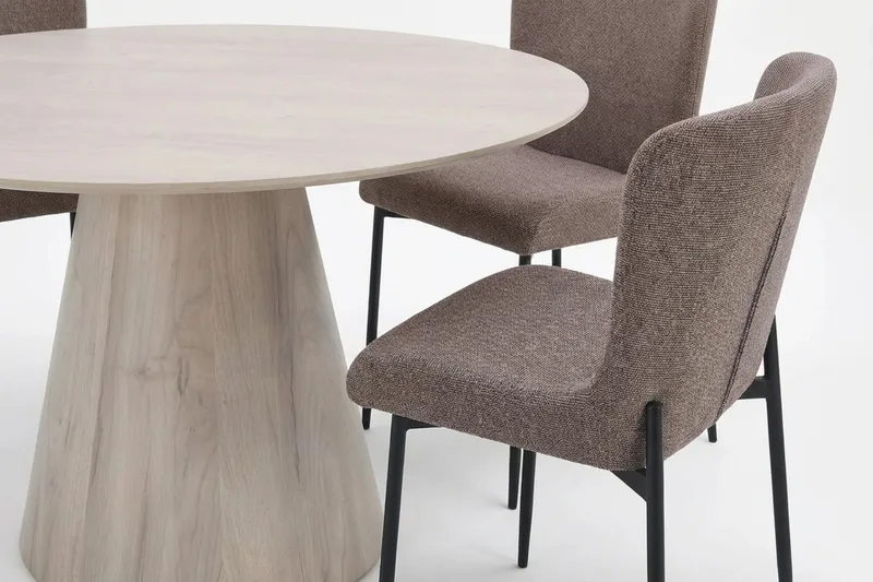 Siena Matgrupp runt 150 cm Vitlaserad med 6 Elsie Matstolar - Vitlaserad ek - Products - Möbler - Bord & matgrupp - Matgrupp