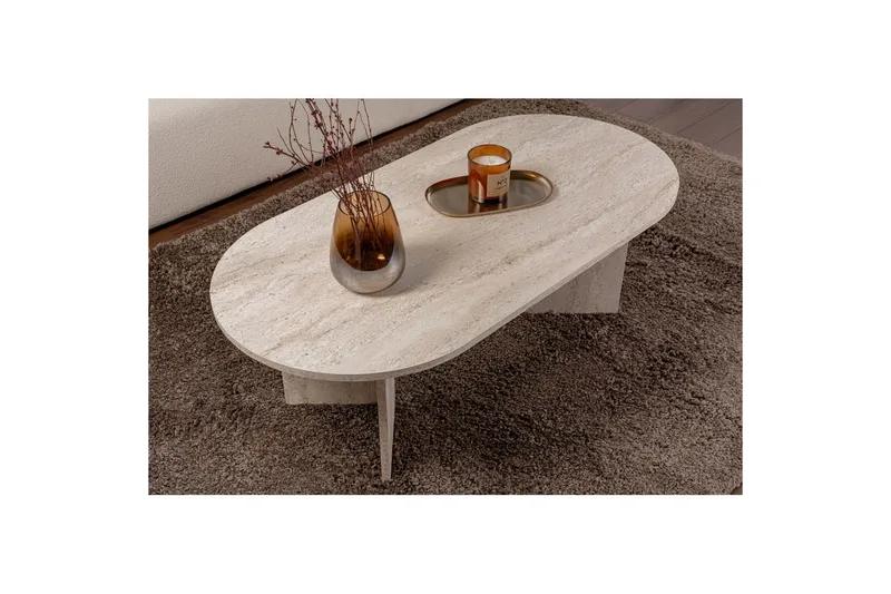 Soffbord Hasina Travertin - Travertin - Products - Möbler - Bord & matgrupp - Soffbord