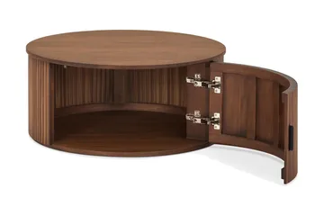 Noira Runt Soffbord 80 cm med Förvaring Låda - Valnöt / Bunt Trä - Products - Möbler - Bord & matgrupp - Soffbord - Soffbord med förvaring