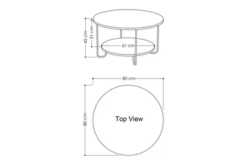 Ullavi Soffbord 80 cm Runt med Förvaring Hylla - Vit/Svart - Products - Möbler - Bord & matgrupp - Soffbord - Soffbord med förvaring