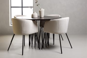Stone Matgrupp 120 cm Rund med 4 Berit stolar - Beige - Products - Möbler - Bord & matgrupp - Matgrupp