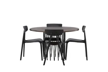 Stone Matgrupp 120 cm Rund med 4 Ursholmen stolar - Svart - Products - Möbler - Bord & matgrupp - Matgrupp