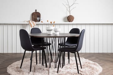 Stone Matgrupp 120 cm Rund med 4 Polar stolar - Svart - Products - Möbler - Bord & matgrupp - Matgrupp