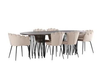 Stone Matgrupp 220 cm Oval med 2 Limhamn stolar - Beige - Products - Möbler - Bord & matgrupp - Matgrupp