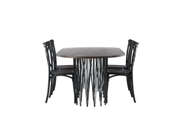 Stone Matgrupp 220 cm Oval med 4 Crosett stolar - Svart - Products - Möbler - Bord & matgrupp - Matgrupp