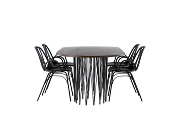 Stone Matgrupp 220 cm Oval med 4 Dyrön stolar - Svart - Products - Möbler - Bord & matgrupp - Matgrupp