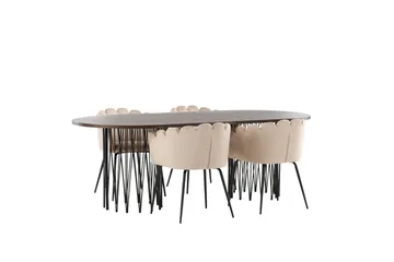 Stone Matgrupp 220 cm Oval med 4 Limhamn stolar - Beige - Products - Möbler - Bord & matgrupp - Matgrupp