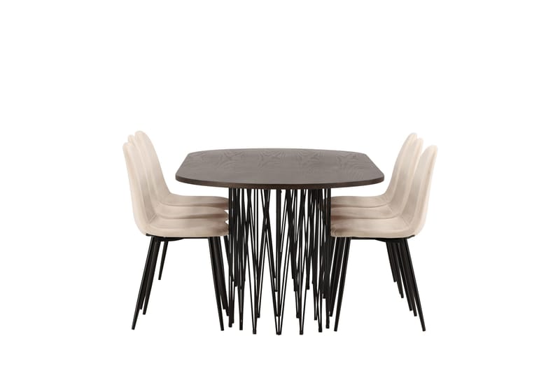 Stone Matgrupp 220 cm Oval med 6 Polar stolar - Beige - Products - Möbler - Bord & matgrupp - Matgrupp