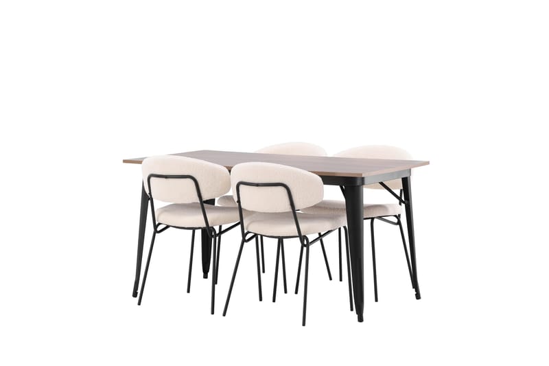 Tempe Matgrupp 140 cm Rektangulär med 4 Chico Stolar - Valnöt - Products - Möbler - Bord & matgrupp - Matgrupp