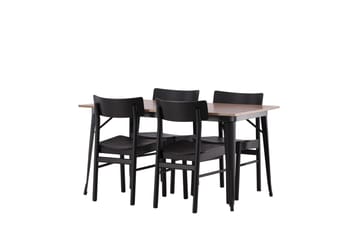 Tempe Matgrupp 140 cm Rektangulär med 4 Montros stolar - Svart - Products - Möbler - Bord & matgrupp - Matgrupp