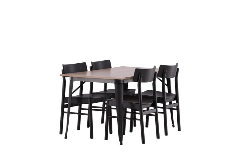 Tempe Matgrupp 140 cm Rektangulär med 4 Montros stolar - Svart - Products - Möbler - Bord & matgrupp - Matgrupp