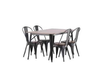 Tempe Matgrupp 140 cm Rektangulär med 4 Tempe stolar - Valnöt - Products - Möbler - Bord & matgrupp - Matgrupp