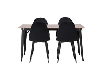 Tempe Matgrupp 140 cm Rektangulär med 4 Polar stolar - Svart - Products - Möbler - Bord & matgrupp - Matgrupp