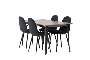 Tempe Matgrupp 140 cm Rektangulär med 4 Polar stolar - Svart - Products - Möbler - Bord & matgrupp - Matgrupp