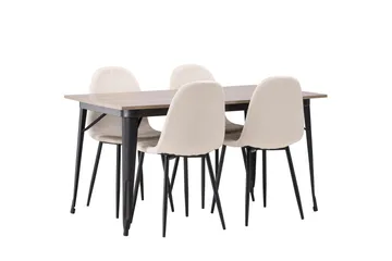 Tempe Matgrupp 140 cm Rektangulär med 4 Polar stolar - Beige - Products - Möbler - Bord & matgrupp - Matgrupp