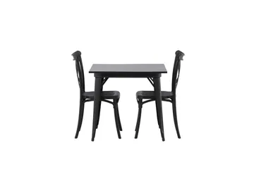 Tempe Matgrupp 80 cm Rektangulär med 2 Crosett stolar - Svart - Products - Möbler - Bord & matgrupp - Matgrupp