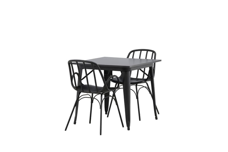 Tempe Matgrupp 80 cm Rektangulär med 2 Dyrön stolar - Svart - Products - Möbler - Bord & matgrupp - Matgrupp