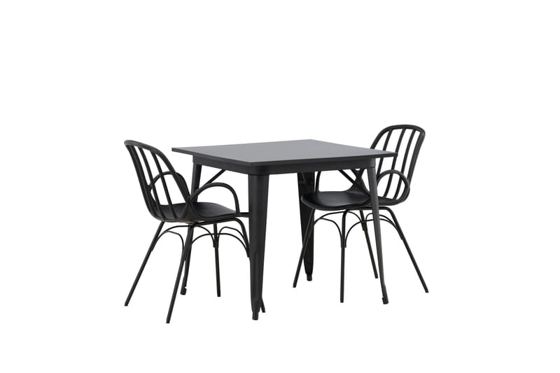 Tempe Matgrupp 80 cm Rektangulär med 2 Dyrön stolar - Svart - Products - Möbler - Bord & matgrupp - Matgrupp