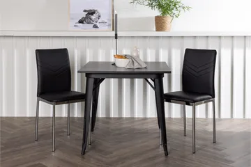 Tempe Matgrupp 80 cm Rektangulär med 2 Lily stolar - Svart - Products - Möbler - Bord & matgrupp - Matgrupp