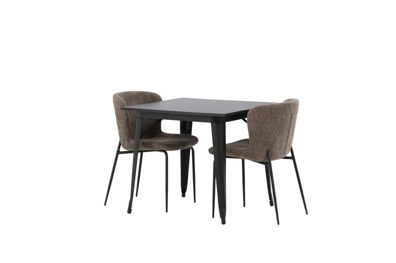 Tempe Matgrupp 80 cm Rektangulär med 2 Modesto stolar - Svart - Products - Möbler - Bord & matgrupp - Matgrupp
