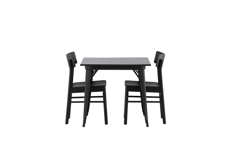 Tempe Matgrupp 80 cm Rektangulär med 2 Montros stolar - Svart - Products - Möbler - Bord & matgrupp - Matgrupp